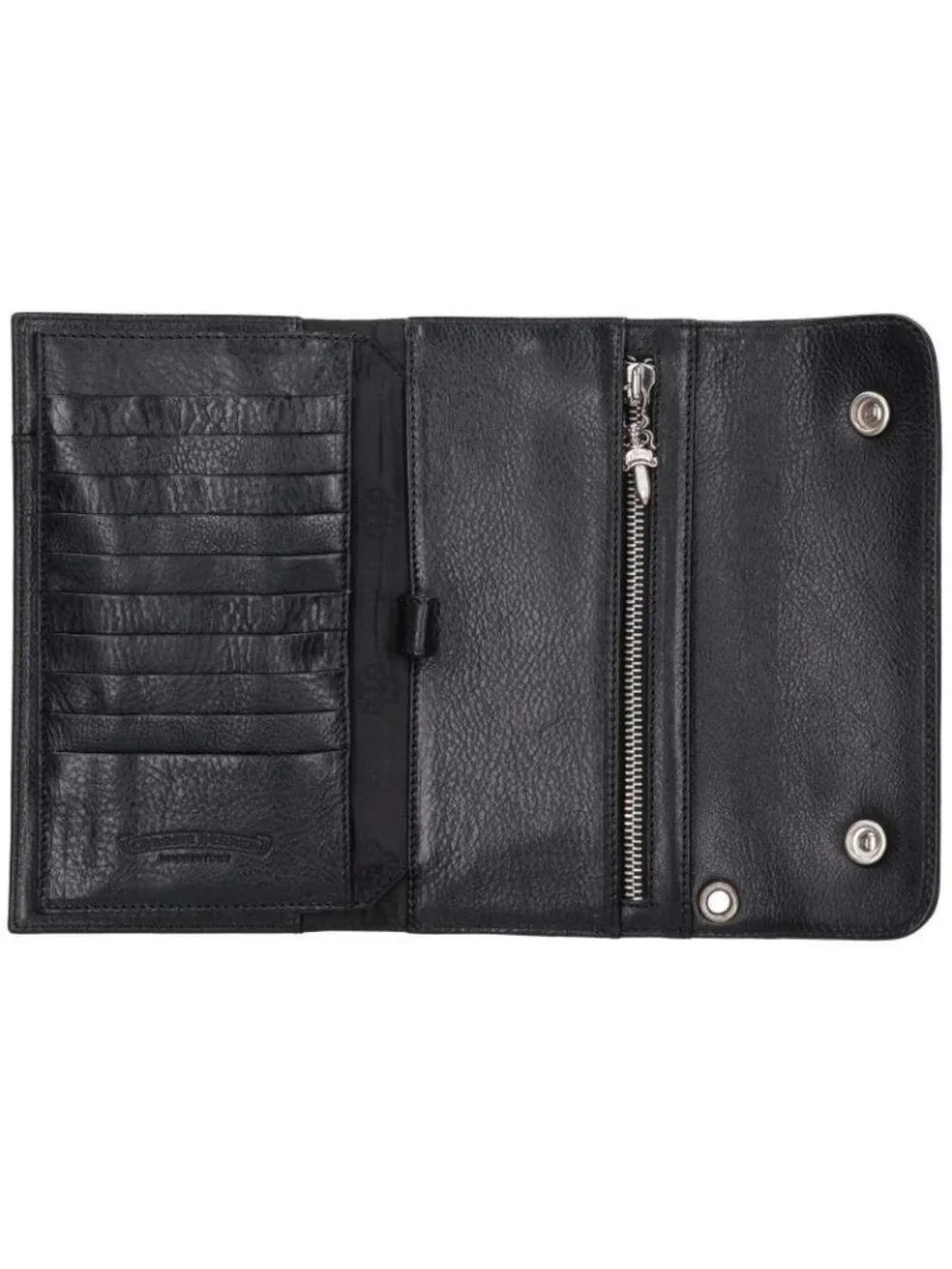 Chrome Hearts Wave Cross Ball Button Leather Wallet